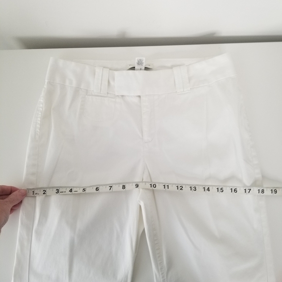 Banana Republic Martin Fit Flared Leg Cotton White Pant Stretch Size 4 - Picture 5 of 15